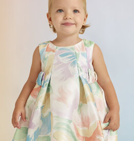 Abel & Lula Peach Toddler Mikado Dress