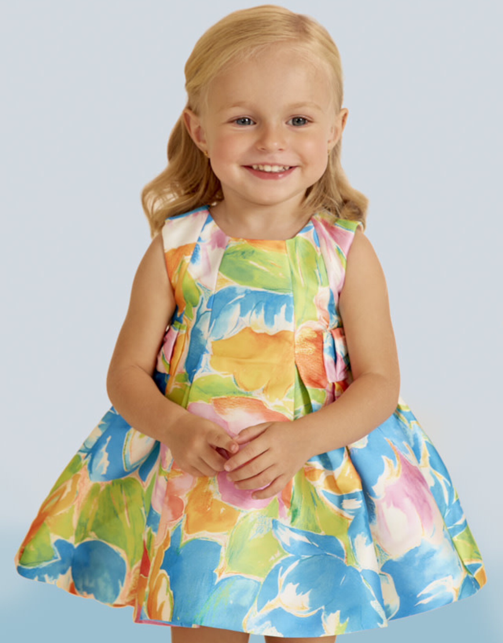 Abel & Lula Turquoise Toddler Mikado Dress