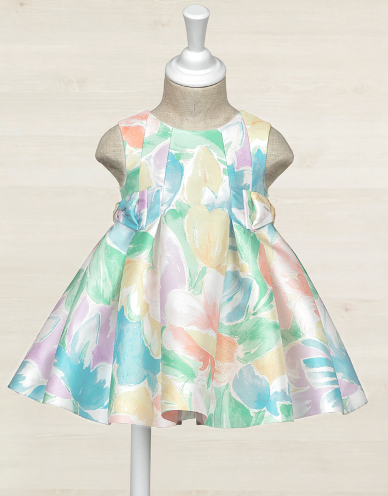 Abel & Lula Peach Toddler Mikado Dress