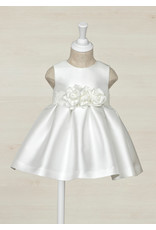 Abel & Lula White Toddler Dress with Floral Waist