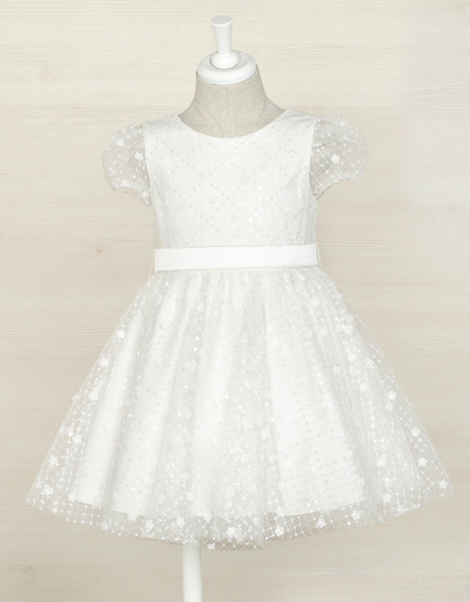 Abel & Lula White Tulle Sequin Dress