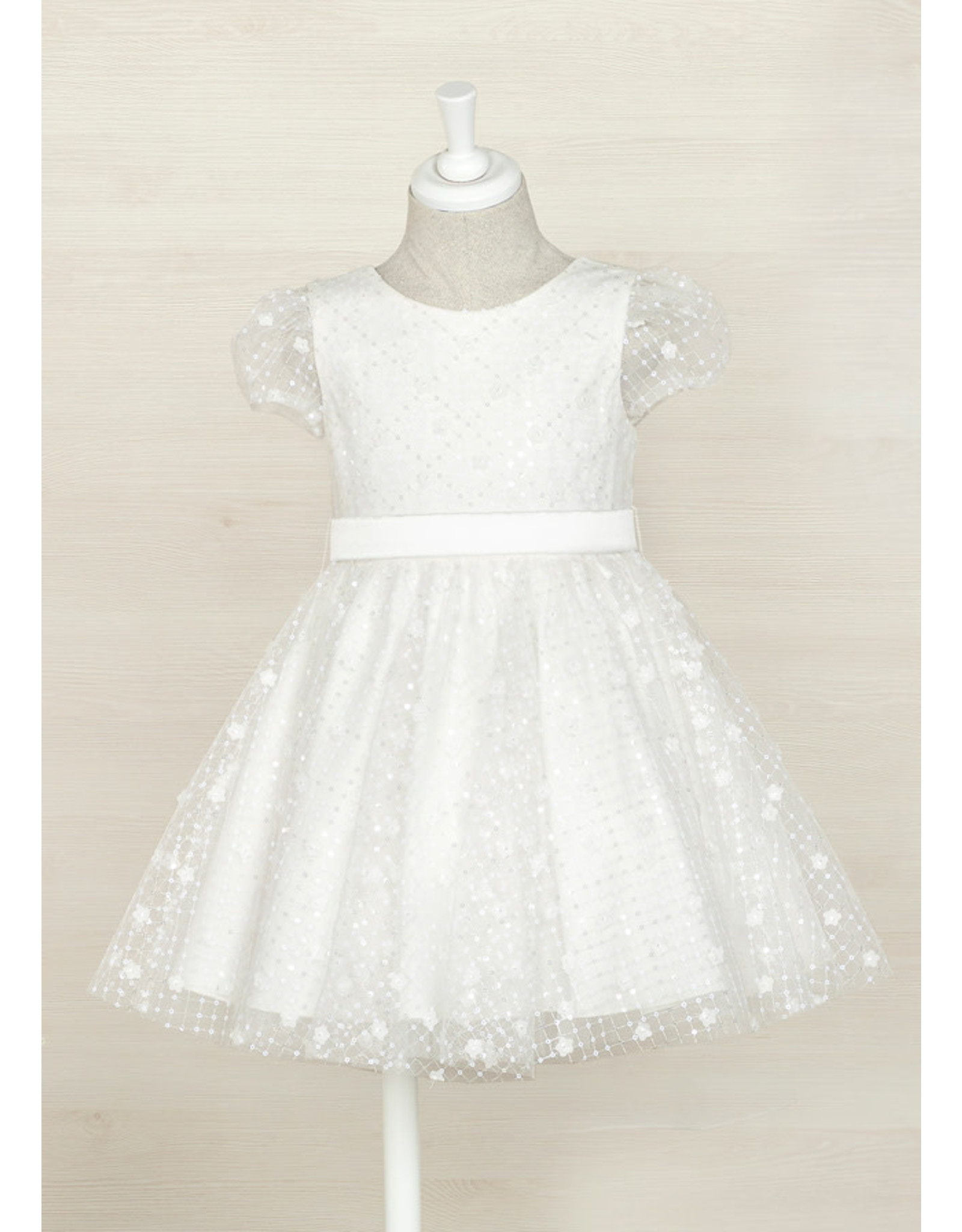 Abel & Lula White Tulle Sequin Dress