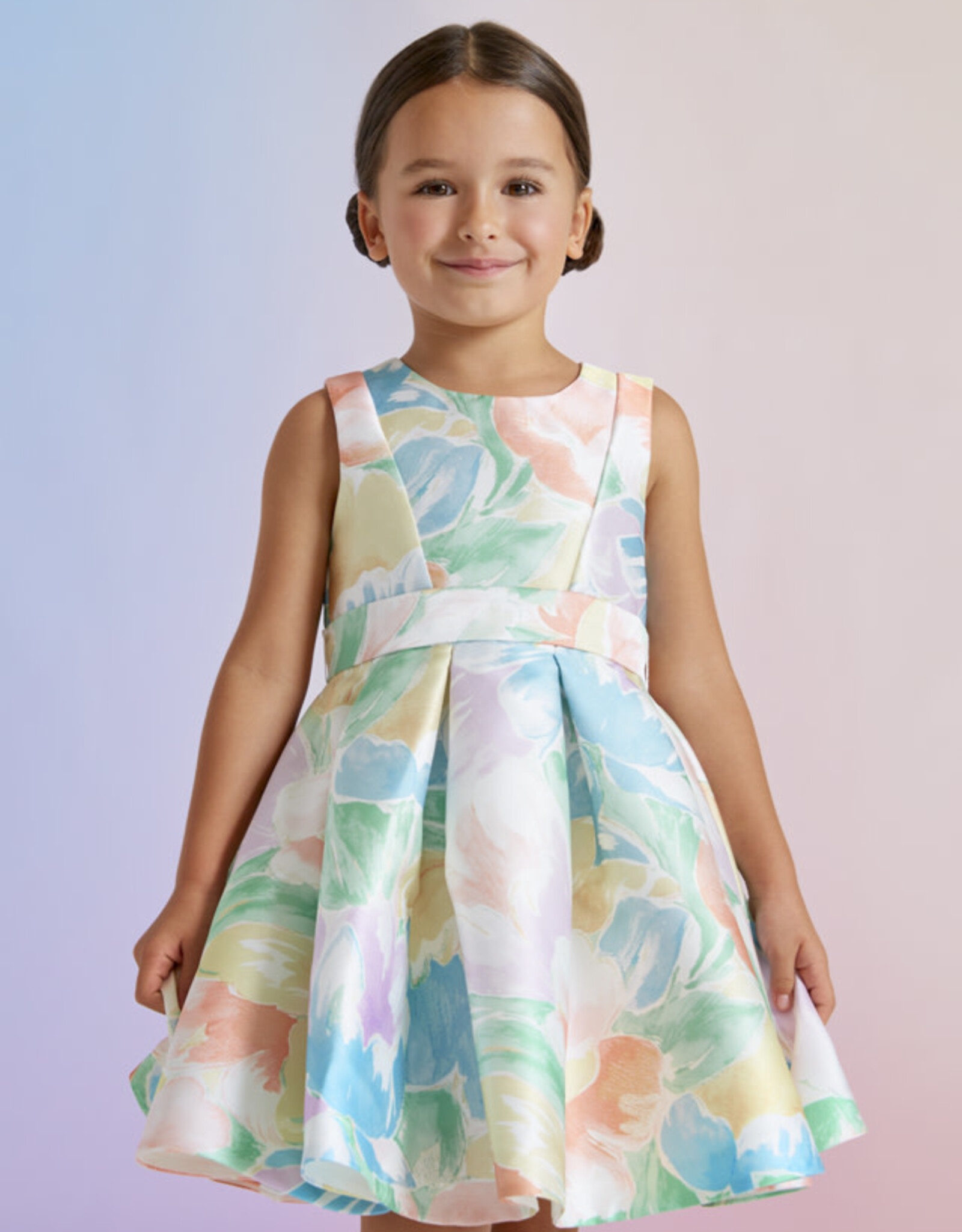Abel & Lula Peach Mikado Dress