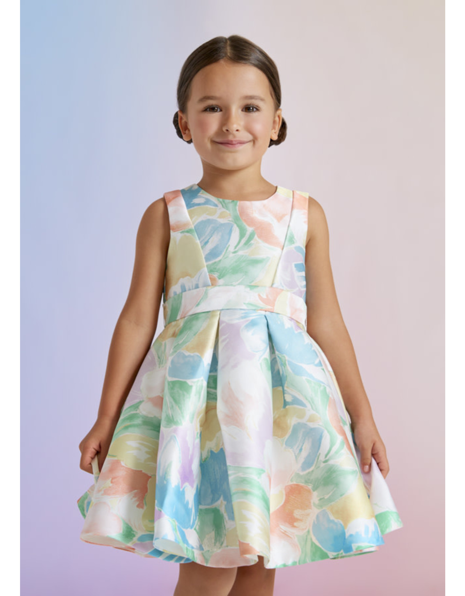 Abel & Lula Peach Mikado Dress