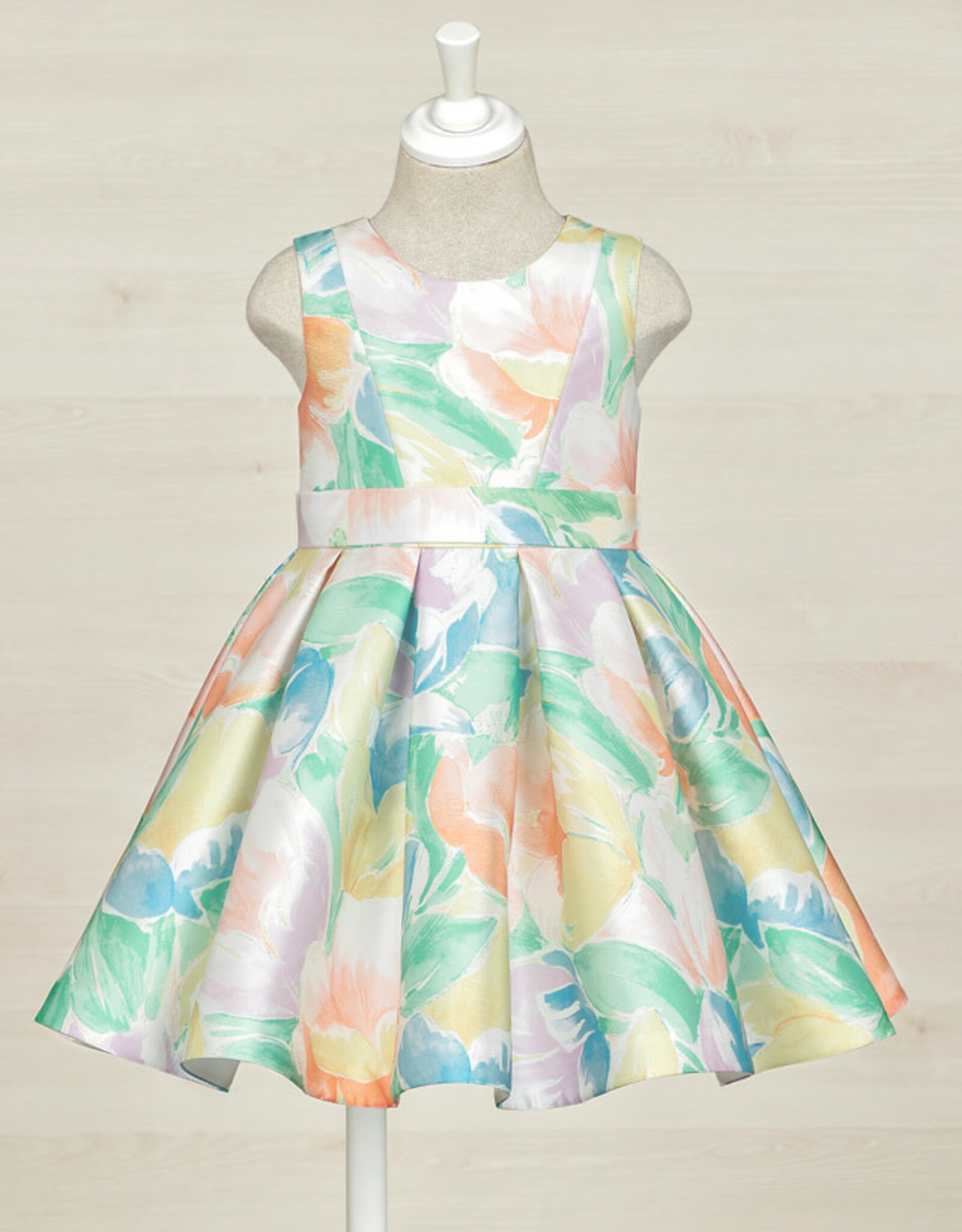 Abel & Lula Peach Mikado Dress