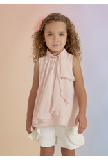 Abel & Lula Ruffled Chiffon Blouse in Cake