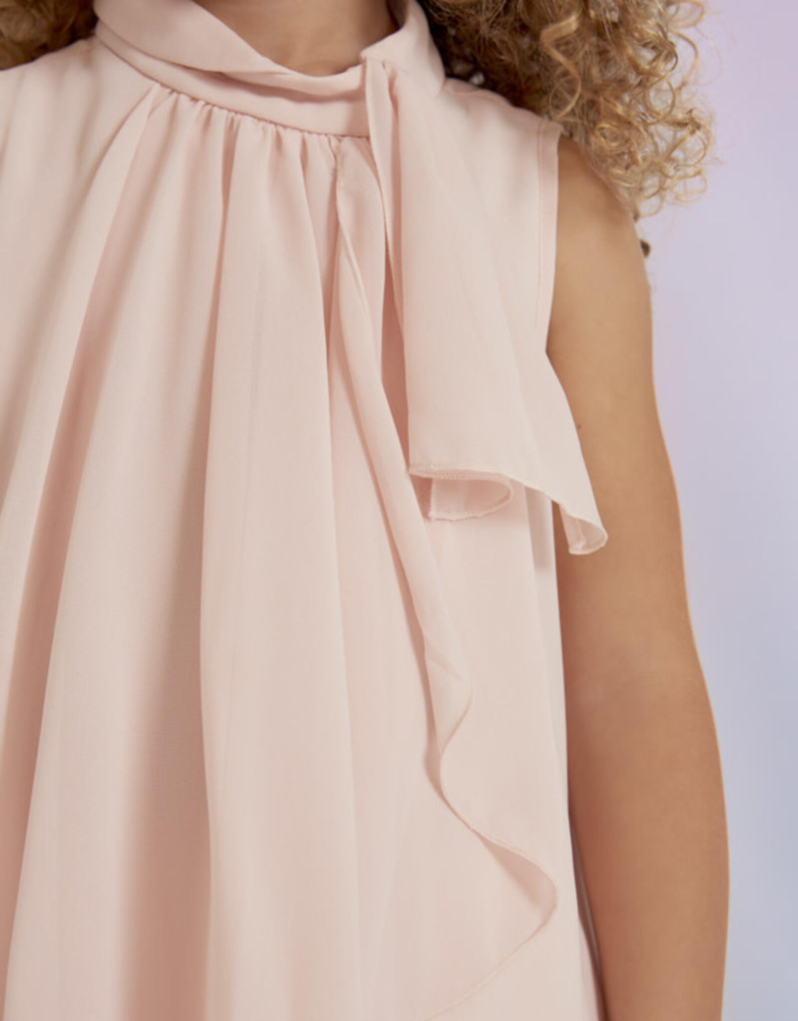 Abel & Lula Ruffled Chiffon Blouse in Cake