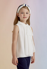 Abel & Lula Ruffled Chiffon Blouse in White