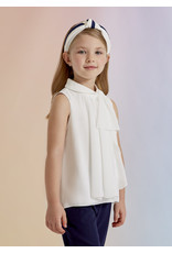 Abel & Lula Ruffled Chiffon Blouse in White