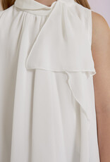 Abel & Lula Ruffled Chiffon Blouse in White