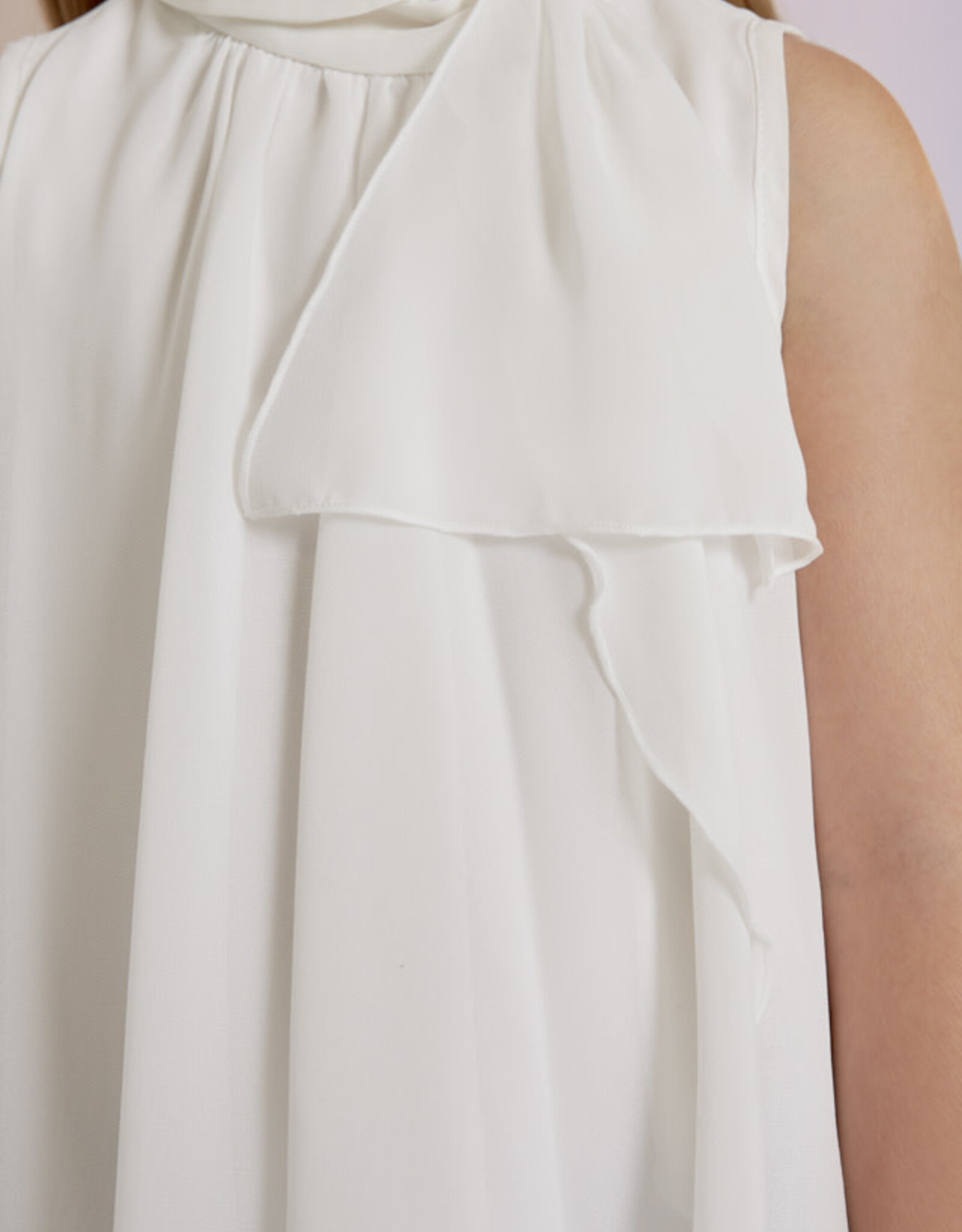 Abel & Lula Ruffled Chiffon Blouse in White