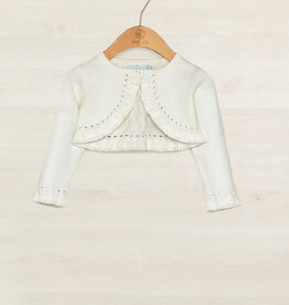 Abel & Lula Toddler Bolero Cardigan in White