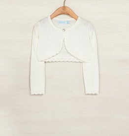 Abel & Lula Knit Bolero Cardigan in White