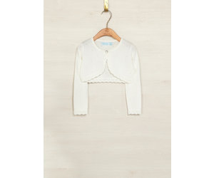 Knit Bolero Cardigan in White - Baby Baby Inc