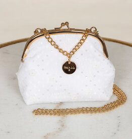 Abel & Lula White Sequined Tulle Bag