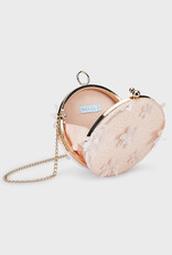 Abel & Lula Peach Embroidered Tulle Clutch