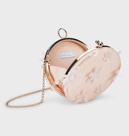 Abel & Lula Peach Embroidered Tulle Clutch