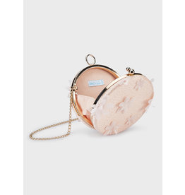 Abel & Lula Peach Embroidered Tulle Clutch