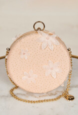 Abel & Lula Peach Embroidered Tulle Clutch