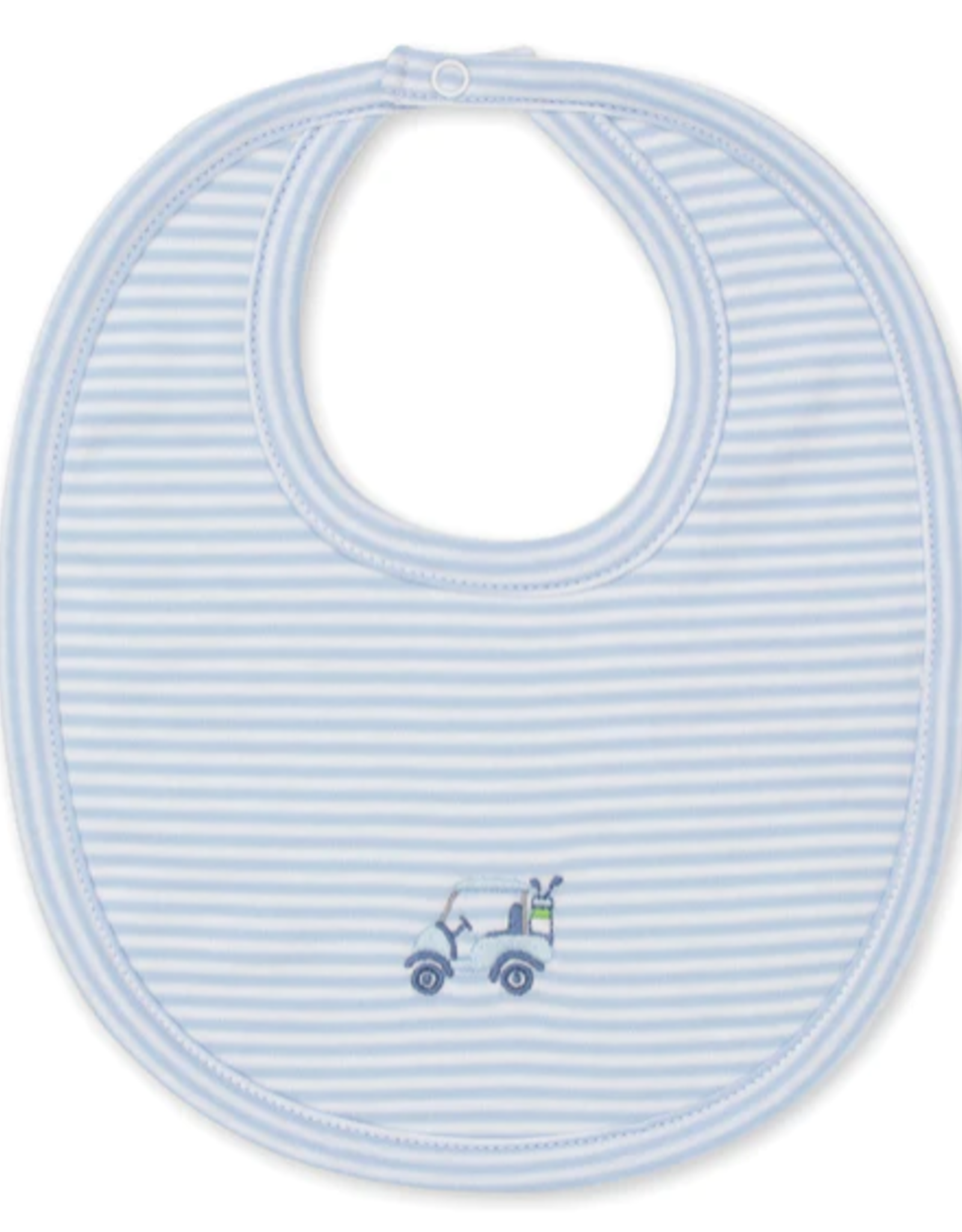 Kissy Kissy Light Blue Stripe Hole in One Bib