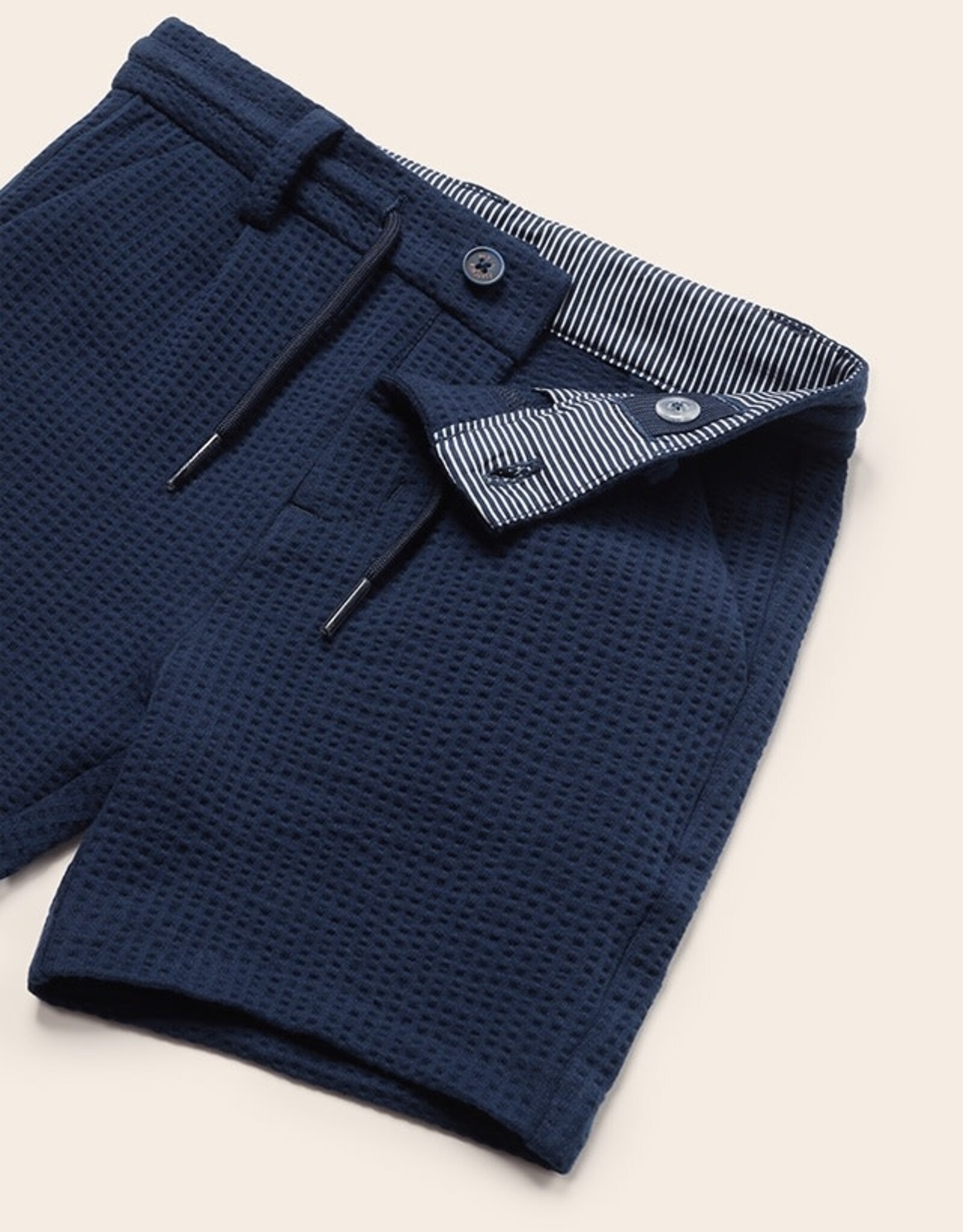 Mayoral Navy Seersucker Shorts