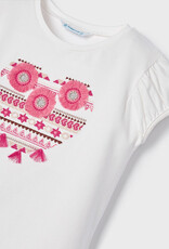 Mayoral Natural Pink Embroidered Shirt