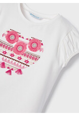 Mayoral Natural Pink Embroidered Shirt