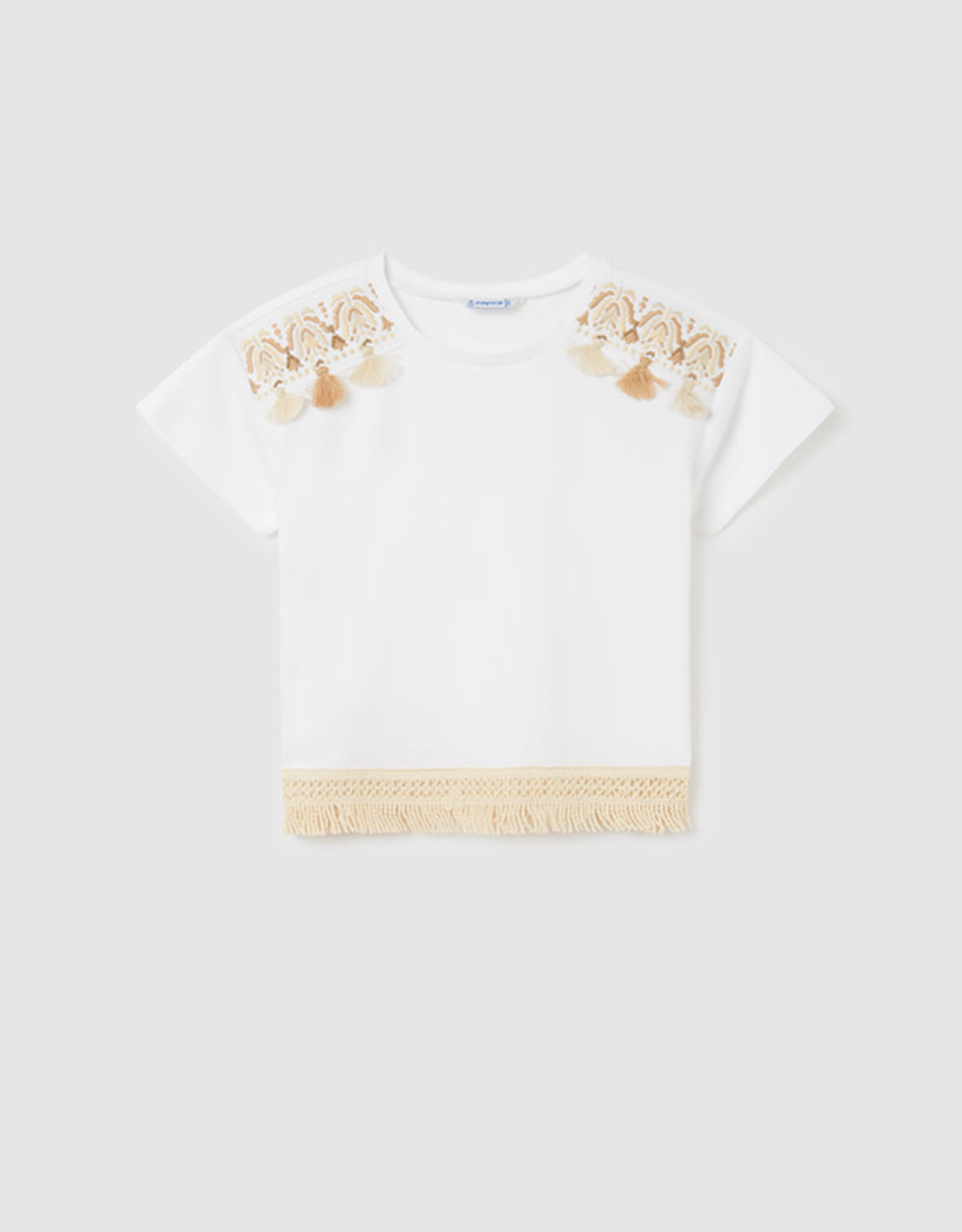 Mayoral White Shoulder Accent T-Shirt