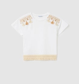 Mayoral White Shoulder Accent T-Shirt