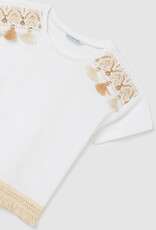 Mayoral White Shoulder Accent T-Shirt