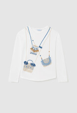 Mayoral Blue Bag Long Sleeve in White