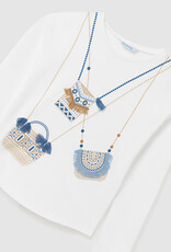 Mayoral Blue Bag Long Sleeve in White