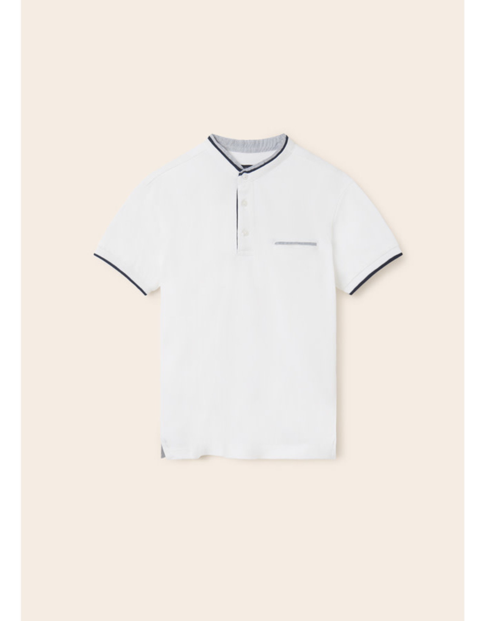 Mayoral White Polo w/Mao collar