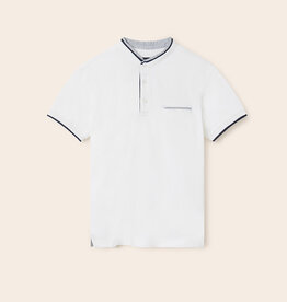 Mayoral White Polo w/Mao collar