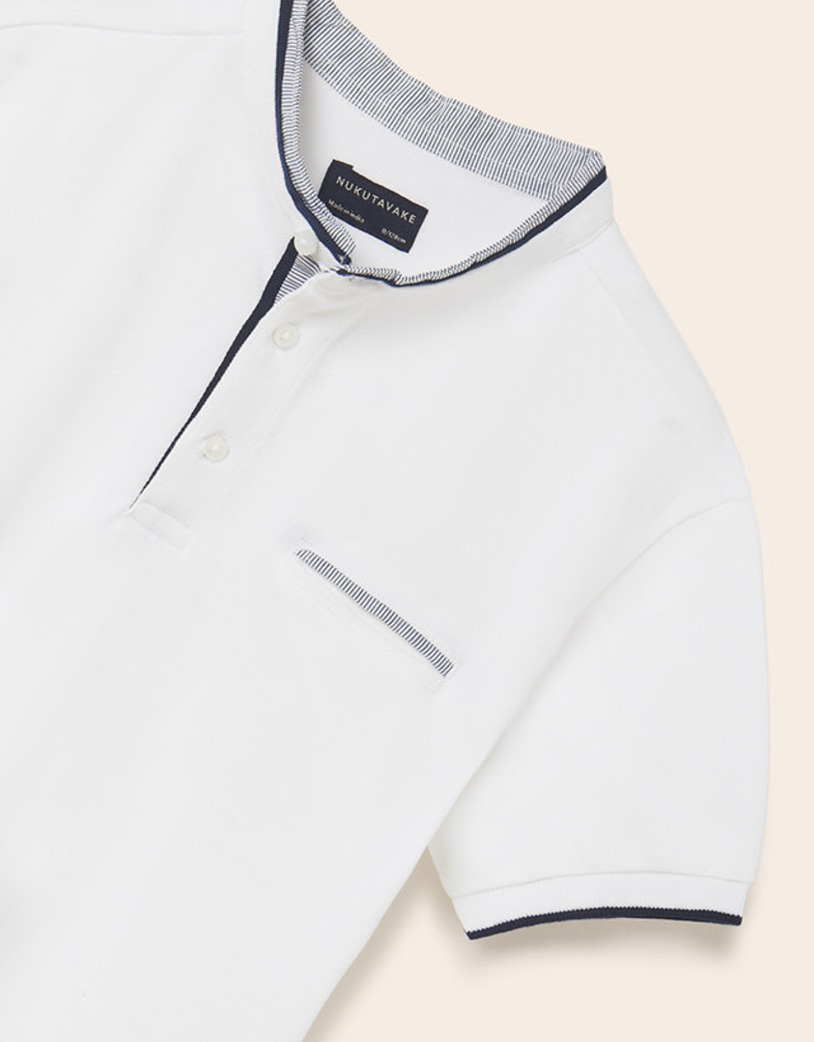Mayoral White Polo w/Mao collar
