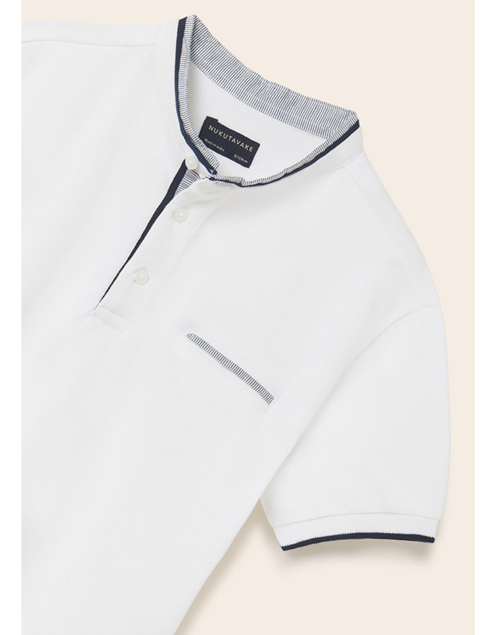 Mayoral White Polo w/Mao collar