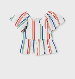 Mayoral Carmine Red Stripes Loose Shirt