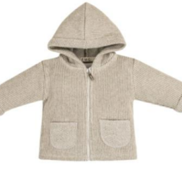 EMC Grey Zip Hoodie in Chunky Knit
