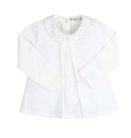 EMC White Sequen Collar Shirt