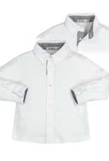 EMC White Button Up w/Houndstooth Seam