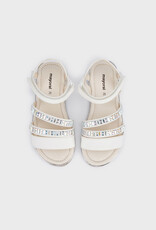 Mayoral White Strappy Sandal w/Jewels