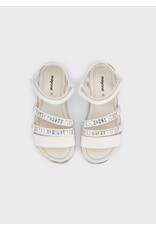 Mayoral White Strappy Sandal w/Jewels