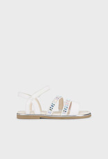Mayoral White Strappy Sandal w/Jewels