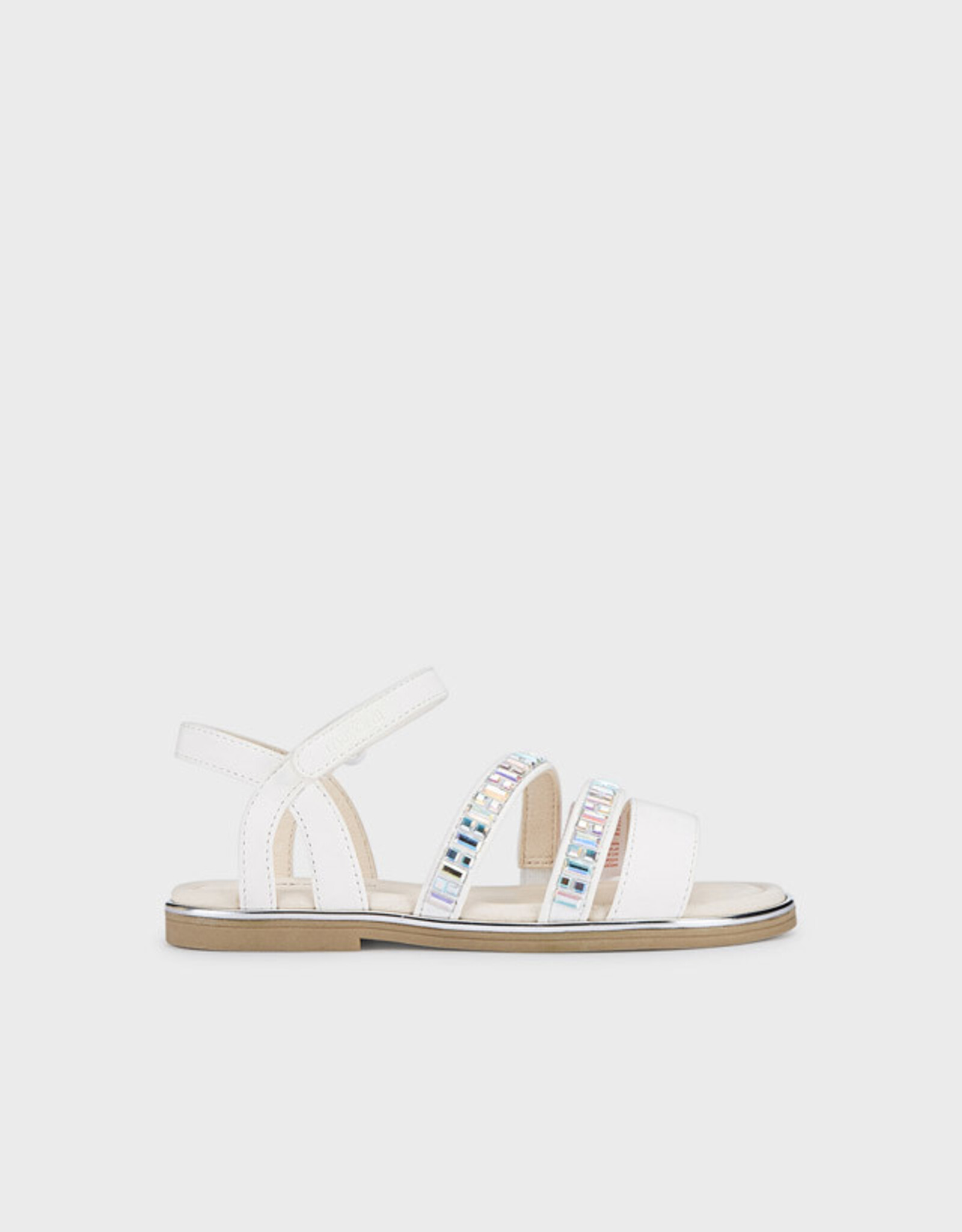 Mayoral White Strappy Sandal w/Jewels