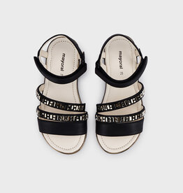 Mayoral Black Strappy Sandal w/Jewels