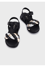 Mayoral Black Sandals w/Gold Accent