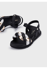 Mayoral Black Sandals w/Gold Accent