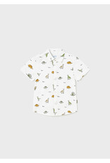 Mayoral White Dino Print Button Up