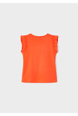Mayoral Orange T-Shirt w/Lace Shoulder
