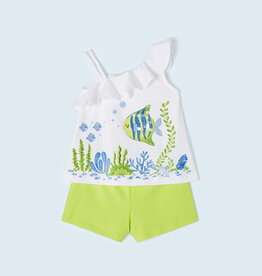 Mayoral Lime Fishy Short Set